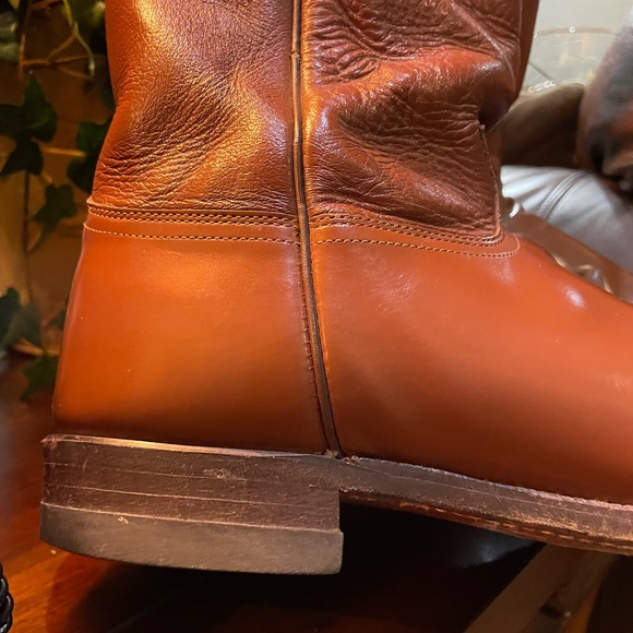 RARE FIND Men Vintage Leather cognac Roper Boots By Justin Size 11 Rodeo Western - Picture 8 of 12